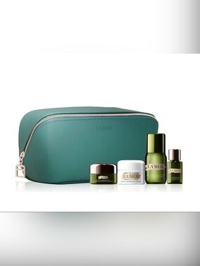 La Mer Light Teal Cosmetic Pouch